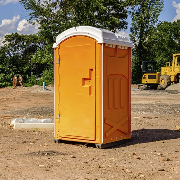 how often are the portable restrooms cleaned and serviced during a rental period in Rawlings